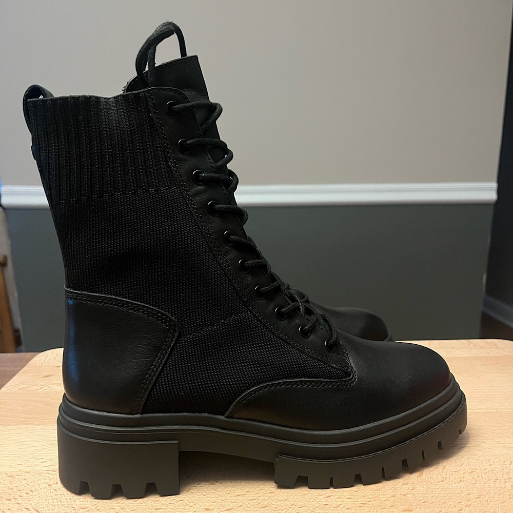 Aldo Black Combat Boots Size 8